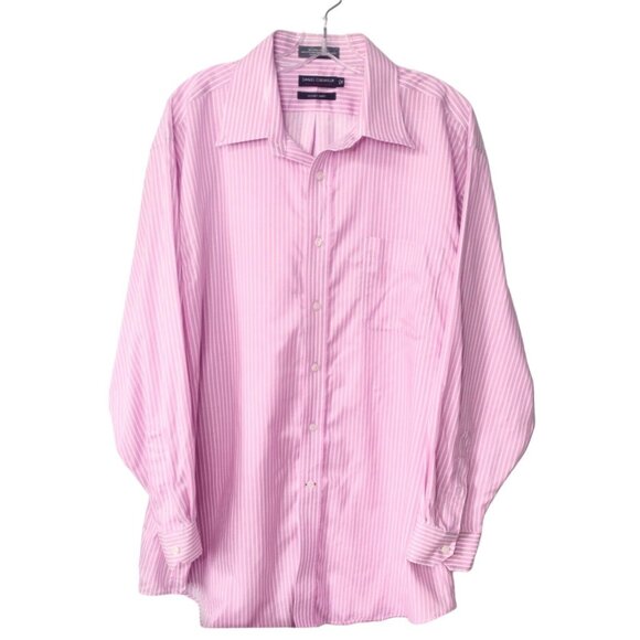 Daniel Cremieux Definitive Staney Shirt Size 17.5 x 34 Lilac Striped READ - Picture 1 of 9